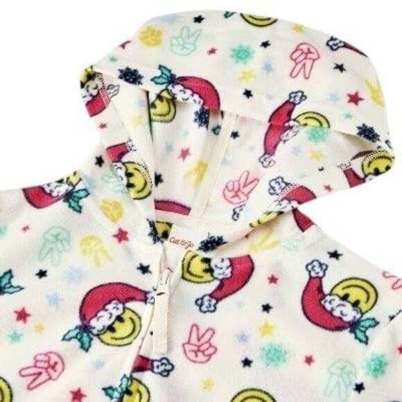 Christmas Smiley Santa Pajamas Girls L (10-12) - NWT - Picture 1 of 5